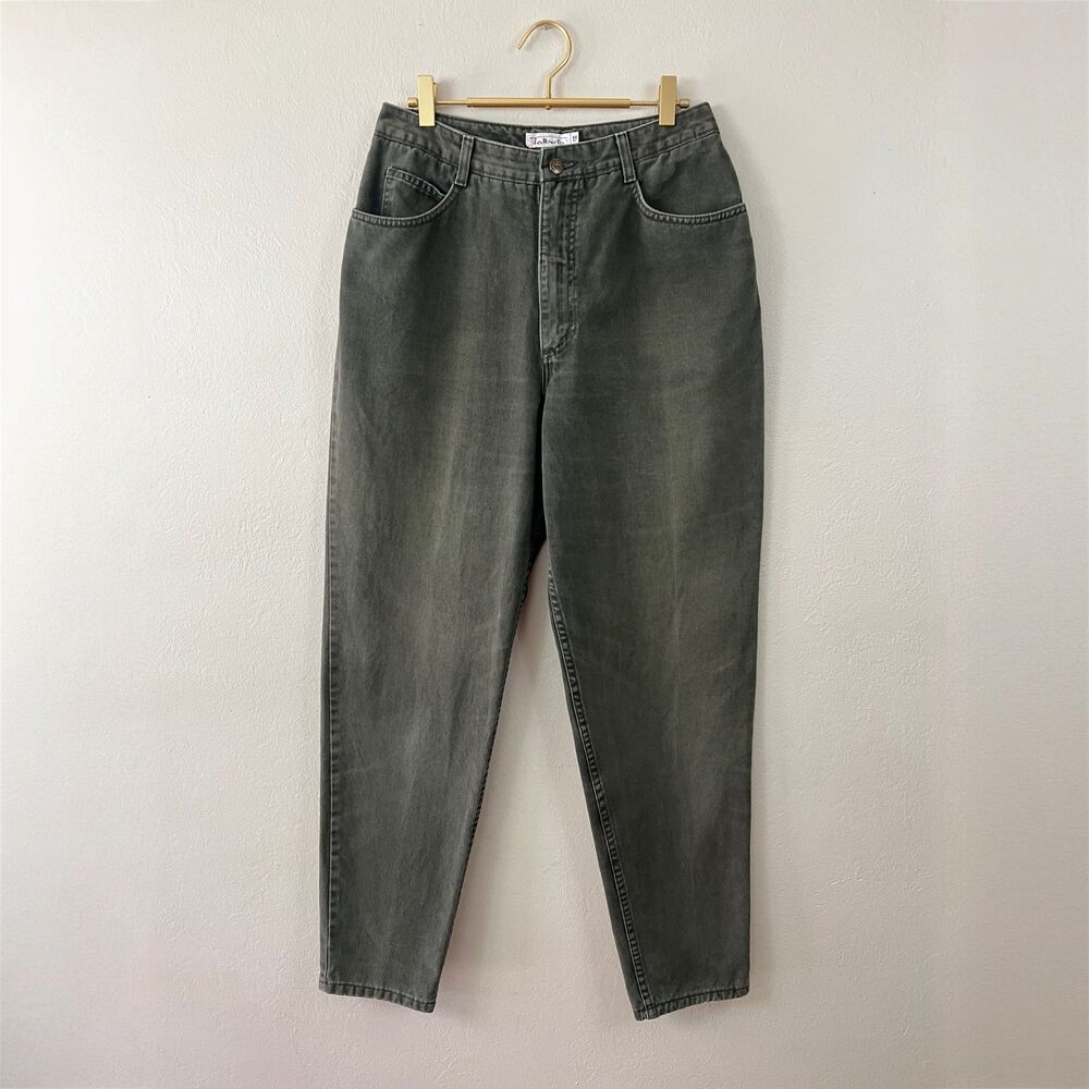 Vintage 90s Talbots 100% Cotton USA Made High-Waisted Mom Jeans Olive Wash 12